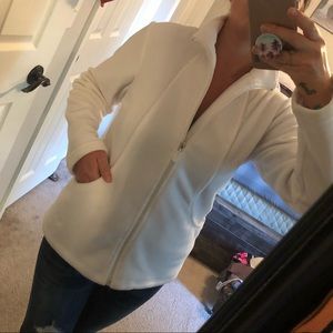 Ladies White fleece Med Couture jacket
